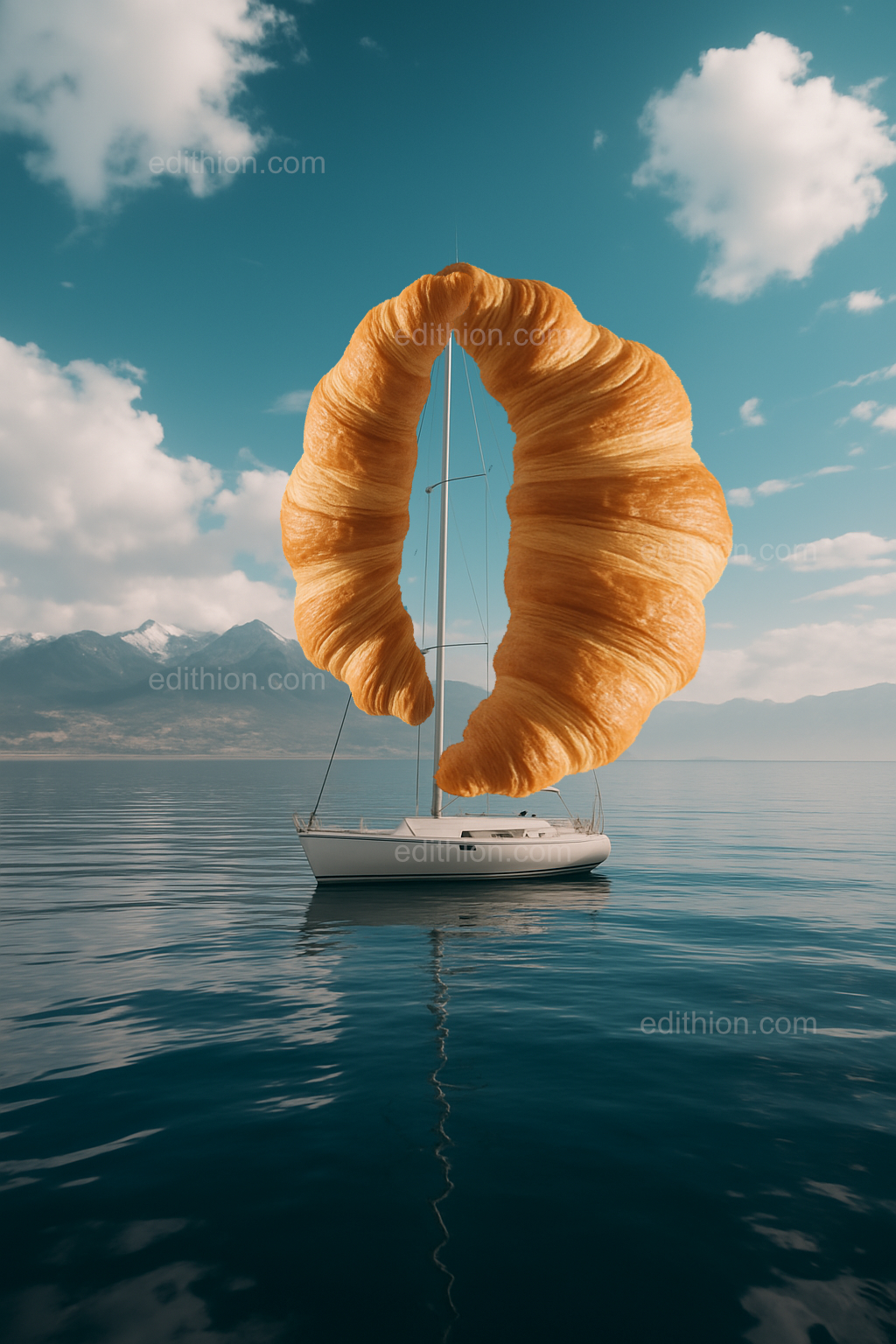 Segel los - Croissant-Segelboot