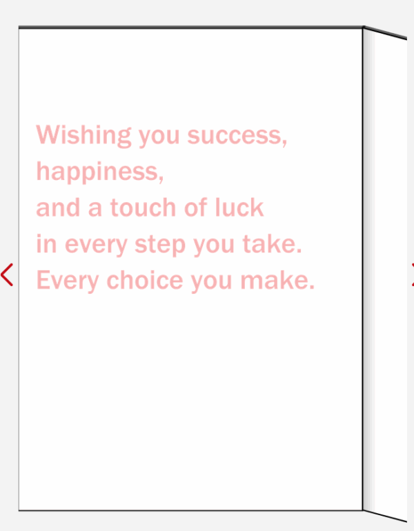 Innenseite der Karte „Shiny Lucky Days!“ mit englischem Wunschtext für Glück und Erfolg
