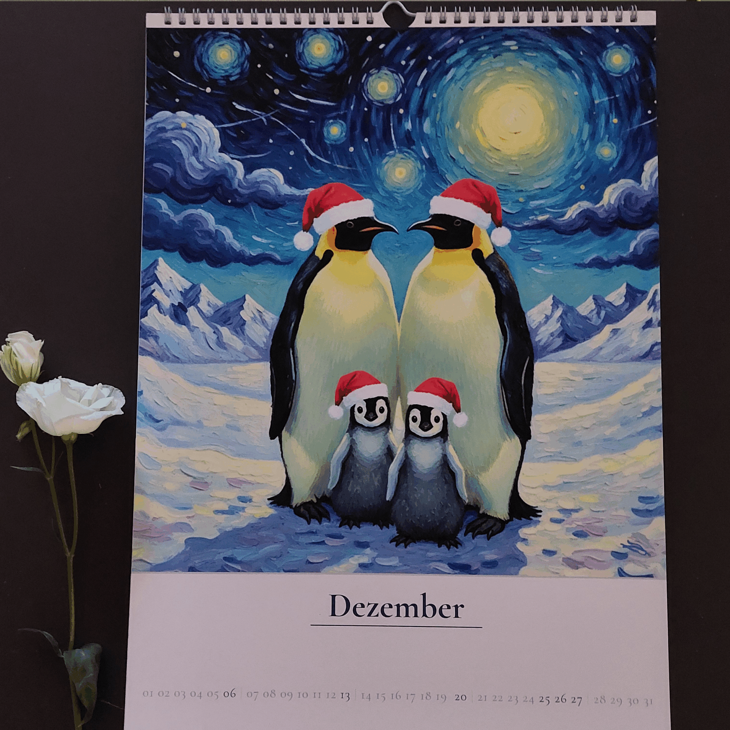 Pinguinbild im Dezember im Tierkalender 2026