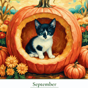 Personalisierter Katzenkalender 2026  im Van Gogh Stil | A3 Premium-Kunstkalender | Deutsche Feiertage