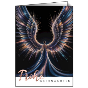 Weihnachtskarte Blue Angel – Klappkarte