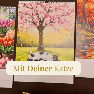 Personalisierter Katzenkalender 2026  im Van Gogh Stil | A3 Premium-Kunstkalender | Deutsche Feiertage