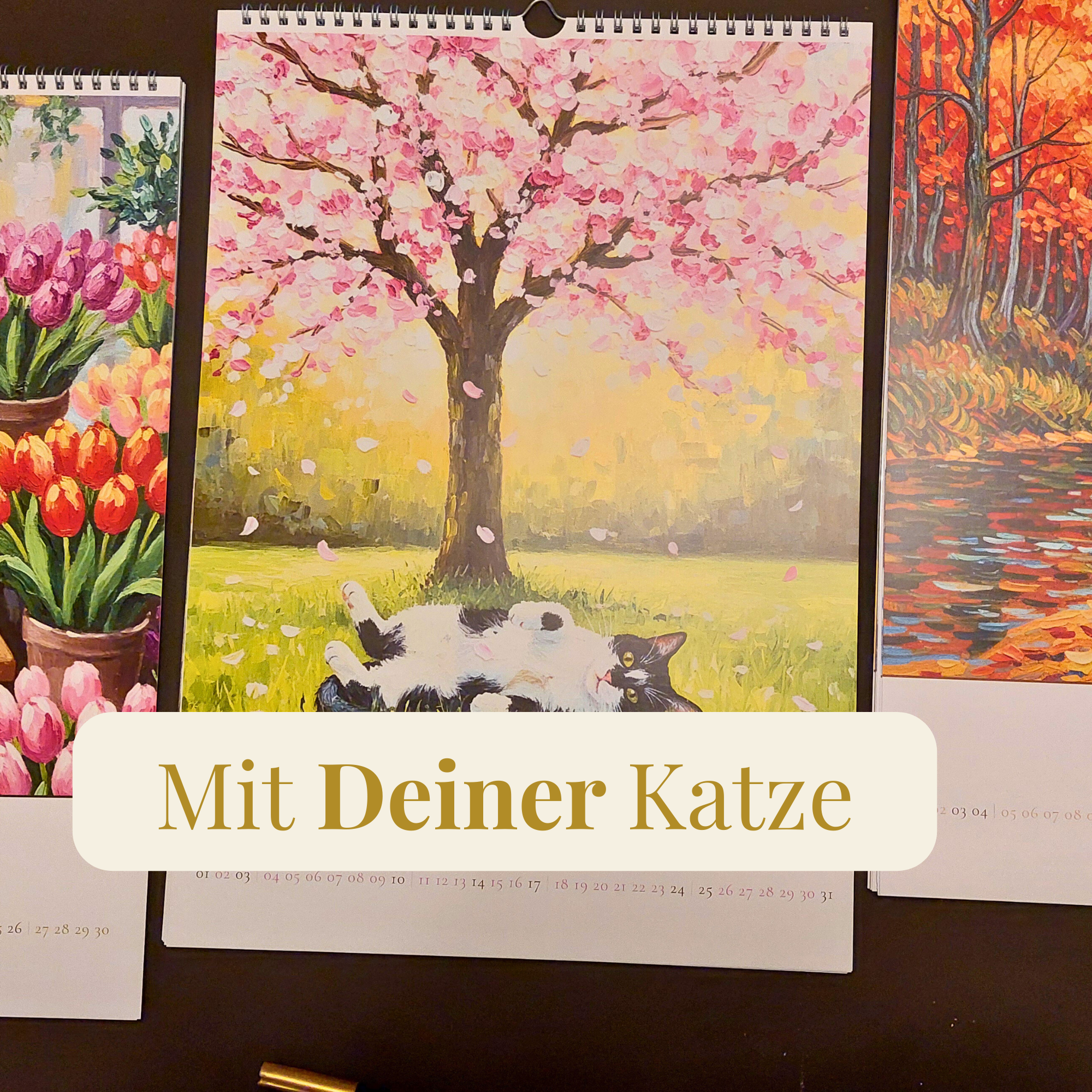 Personalisierter Katzenkalender im Van-Gogh-Style