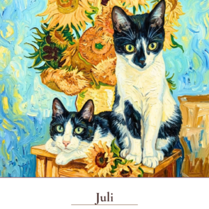 Katzenkalender 2027  im Van Gogh Stil | A3 Premium-Kunstkalender | Deutsche Feiertage
